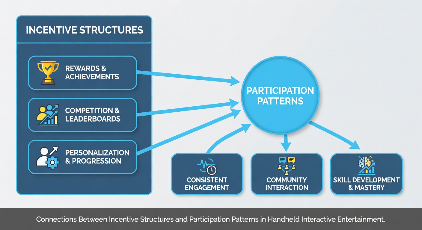 Infographic style chart displaying participation metrics and reward completion rates across various handheld entertainment applications