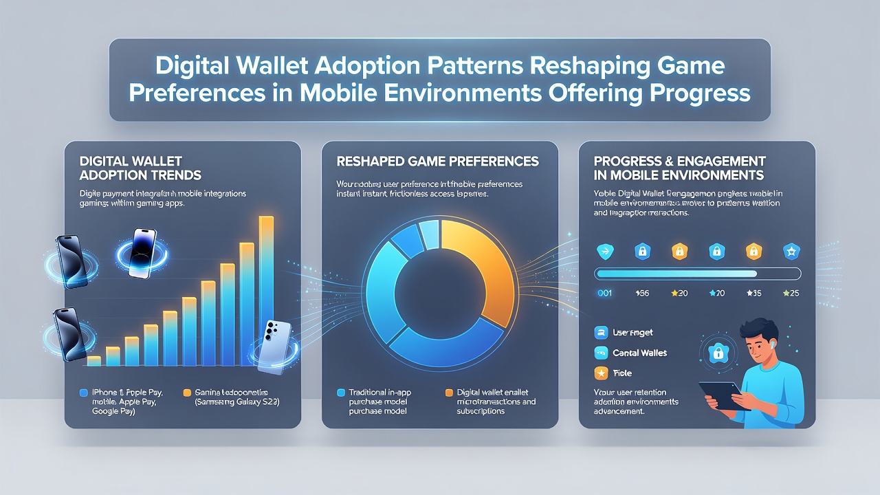 Analytics dashboard displaying game preference shifts linked to digital wallet usage in progressive and live mobile environments