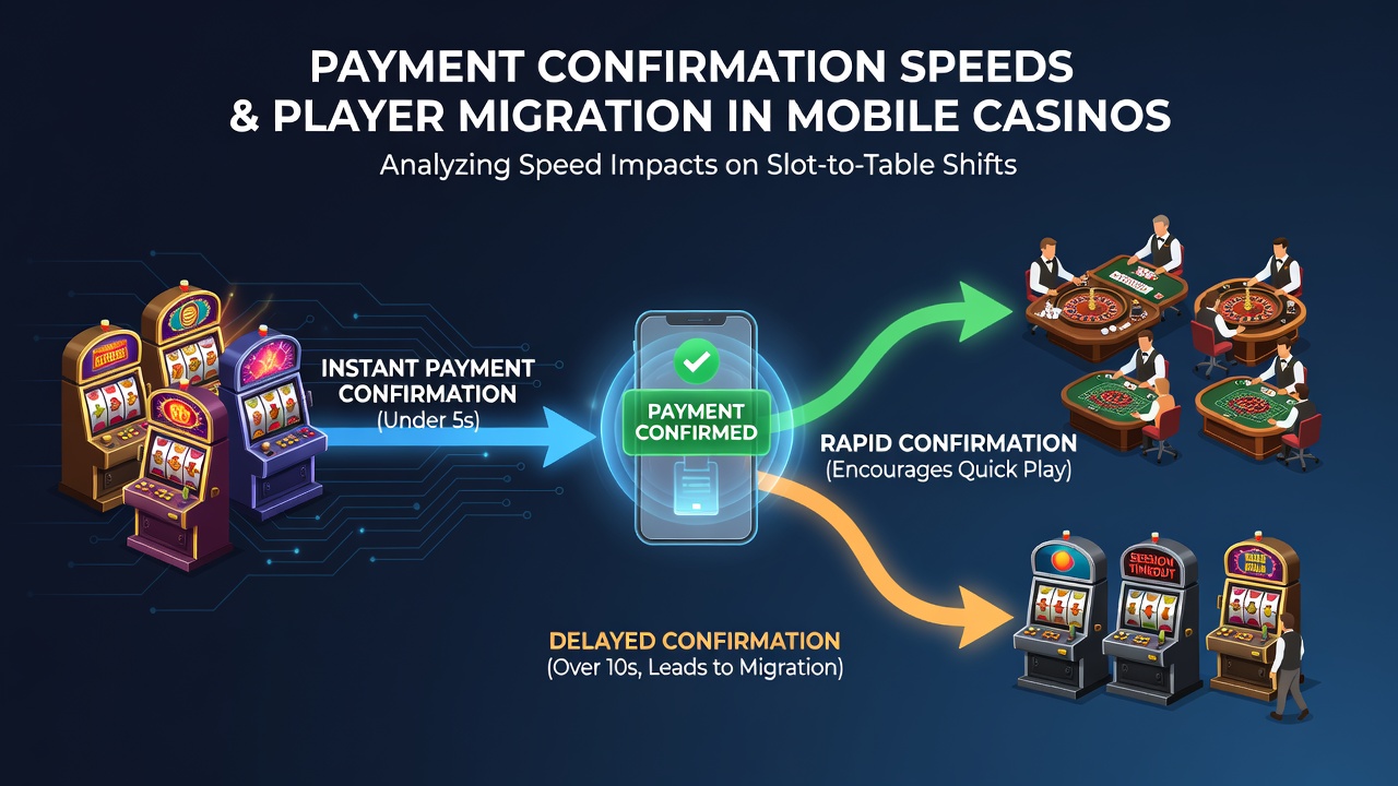 Mobile casino interface showing slot machines and live dealer tables with payment confirmation indicators
