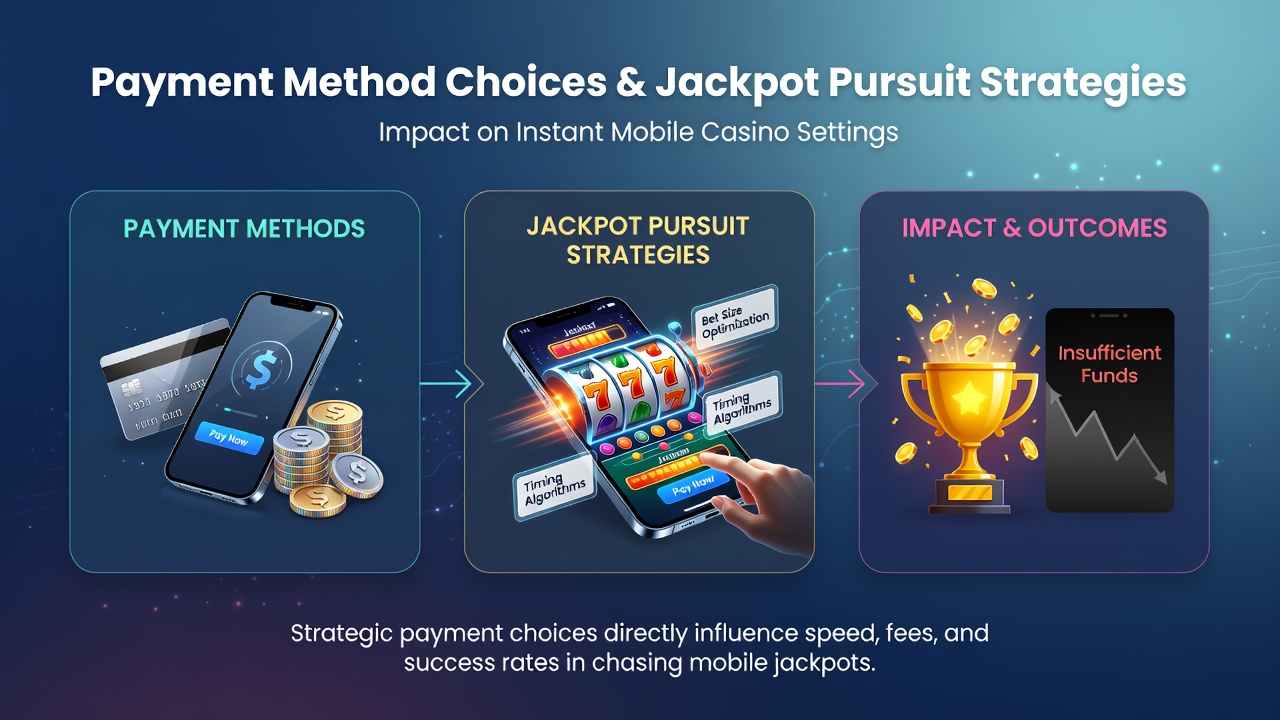 Mobile casino interface displaying various payment options alongside progressive jackpot slots on a smartphone screen