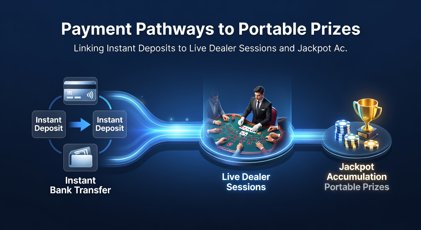 Screenshot-style image of progressive jackpot counters rising during a live dealer session funded by instant deposits