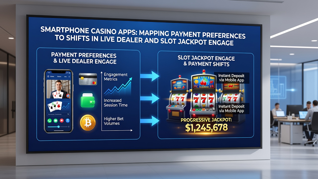 Analytics dashboard showing payment method correlations with live dealer and jackpot slot engagement metrics