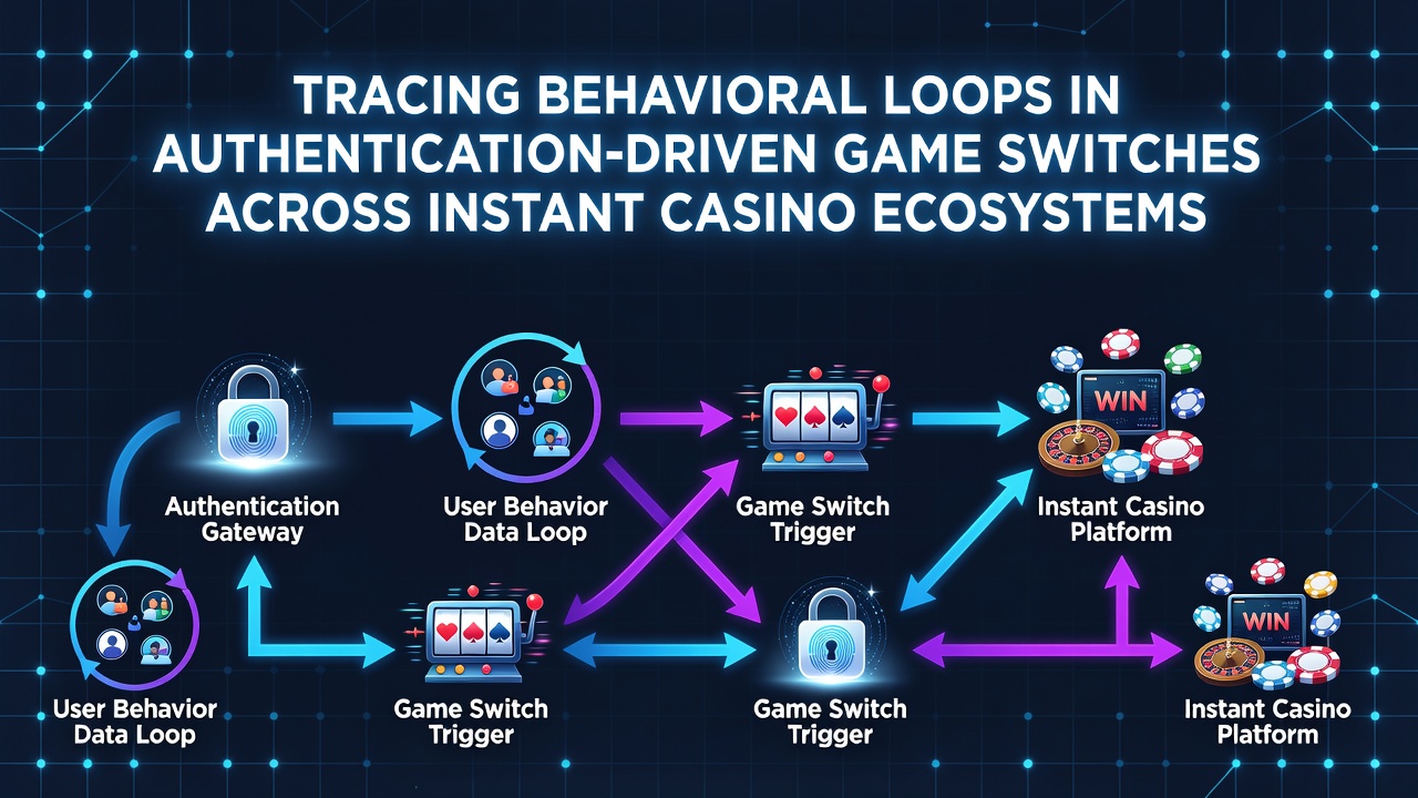 Diagram showing authentication flows and game switch patterns in instant casino platforms